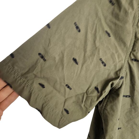 LA Police Gear Green All Over Print Snap Front Short Sleeve Shirt Men S - Picture 4 of 8